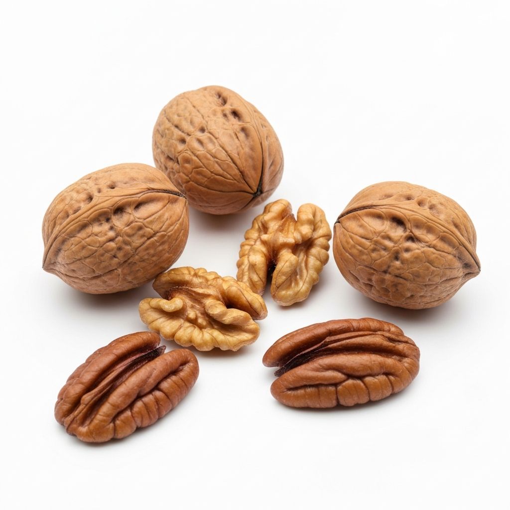 Walnüsse und Pekannüsse
